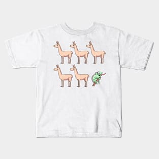 Llama Llama Llama Llama Llama Chameleon Kids T-Shirt
